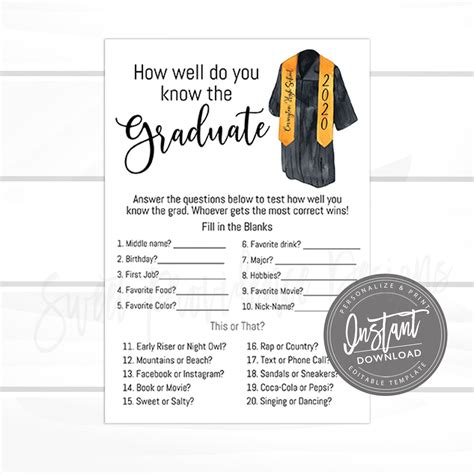 How Well Do You Know The Graduate Printable Free